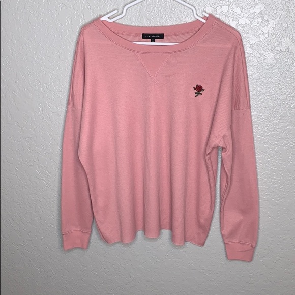 L.A Hearts Rose Embroidered Waffel Knit Longsleeve - Picture 2 of 5